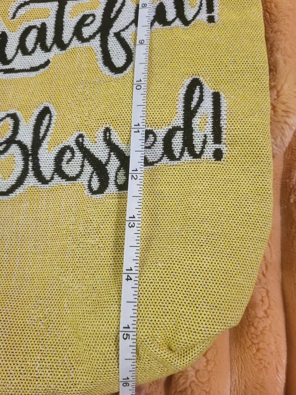 Thankful Grateful Blessed Yellow Tote Bag - Picture 4 of 5